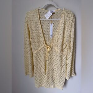 Viral Butter Yellow Cover Up Long Sleeve Dress